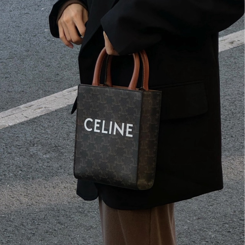閒置Celine 賽琳 mini tote凱旋門老花琴譜包-7