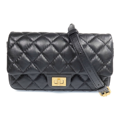 CHANEL 牛皮皮革2.55 Belt Bag金扣鏈帶肩背袋