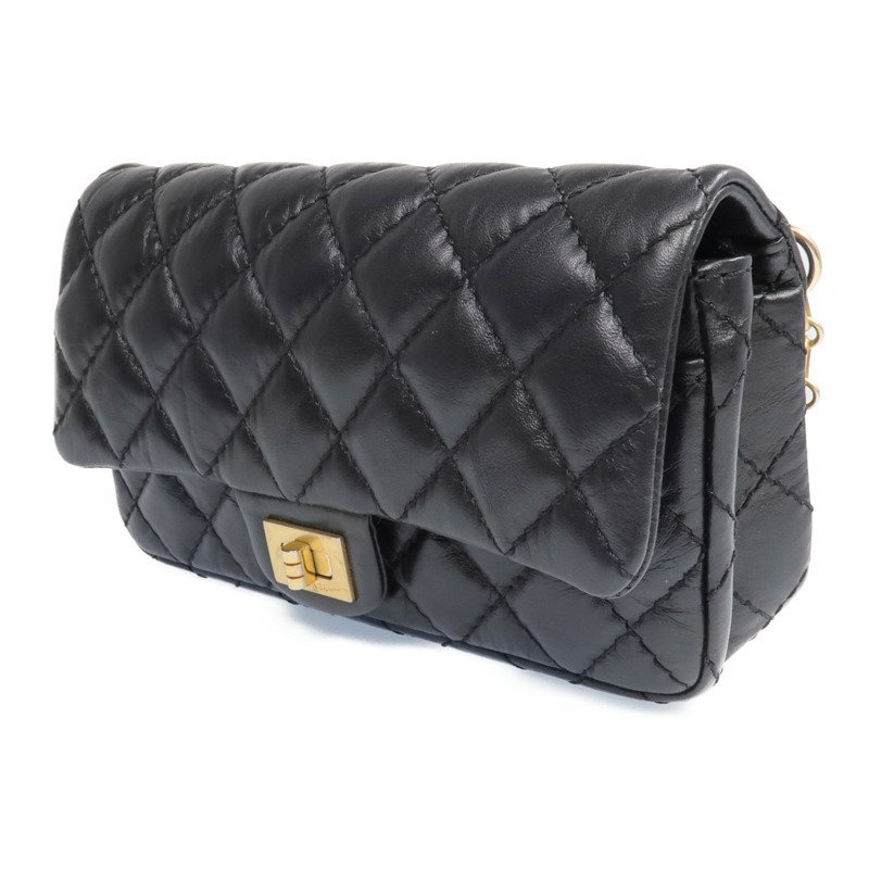 CHANEL 牛皮皮革2.55 Belt Bag金扣鏈帶肩背袋-1