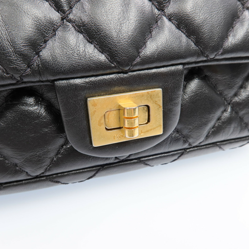 CHANEL 牛皮皮革2.55 Belt Bag金扣鏈帶肩背袋-9