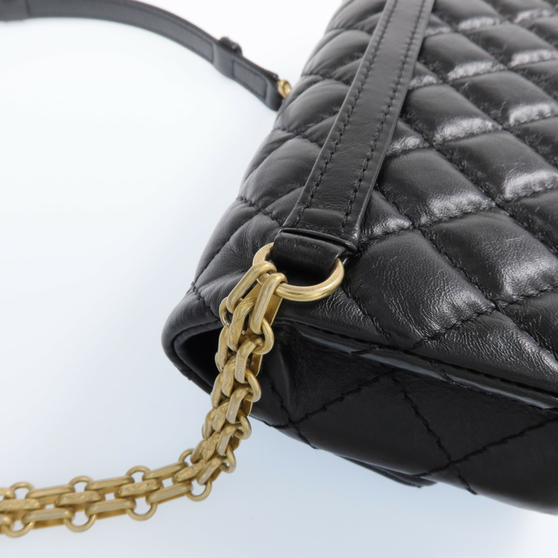 CHANEL 牛皮皮革2.55 Belt Bag金扣鏈帶肩背袋-10