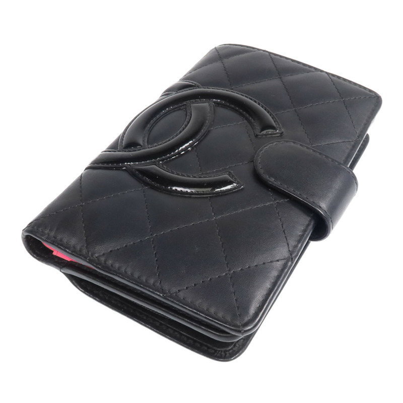 CHANEL 牛皮皮革Cambon Wallet銀扣長錢包-3