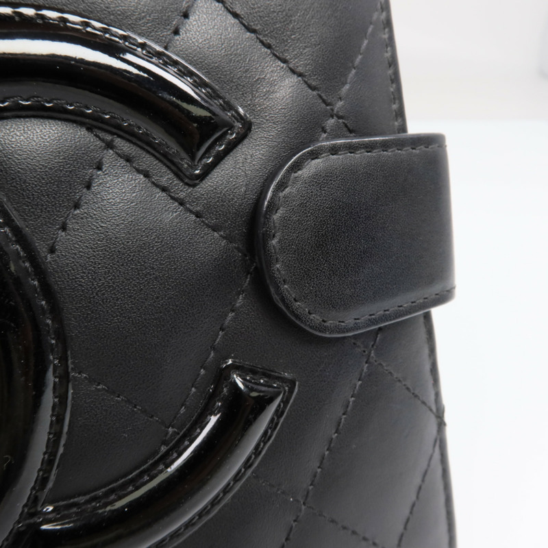 CHANEL 牛皮皮革Cambon Wallet銀扣長錢包-10