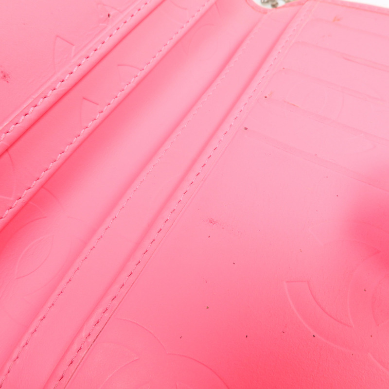 CHANEL 牛皮皮革Cambon Wallet銀扣長錢包-16