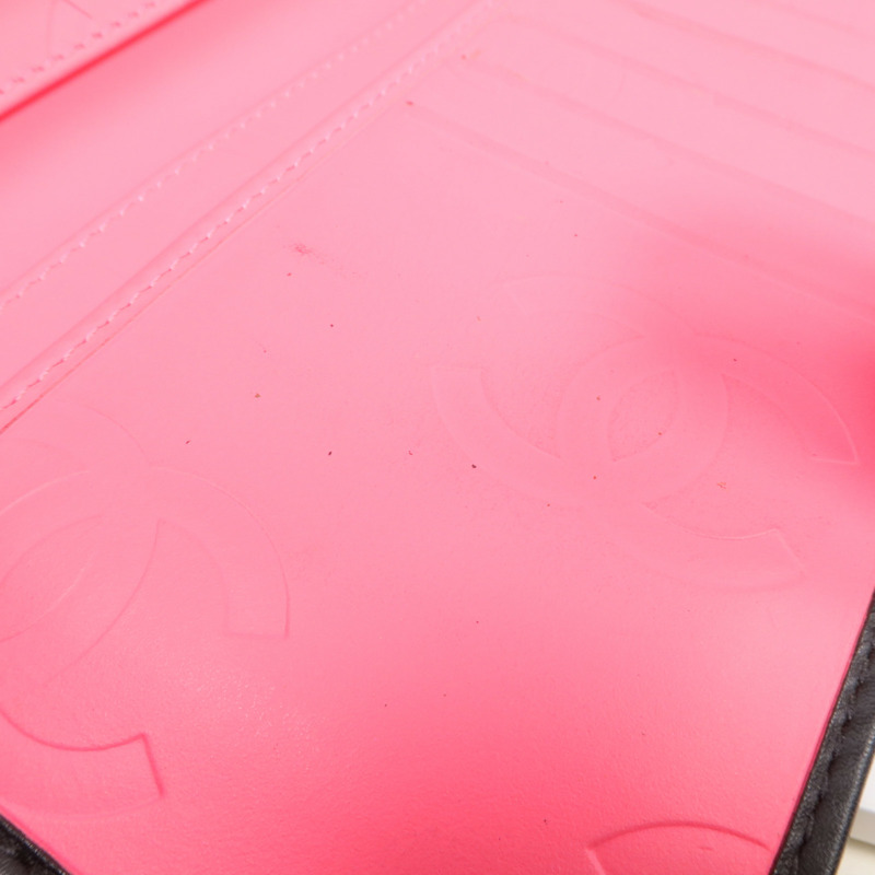 CHANEL 牛皮皮革Cambon Wallet銀扣長錢包-18