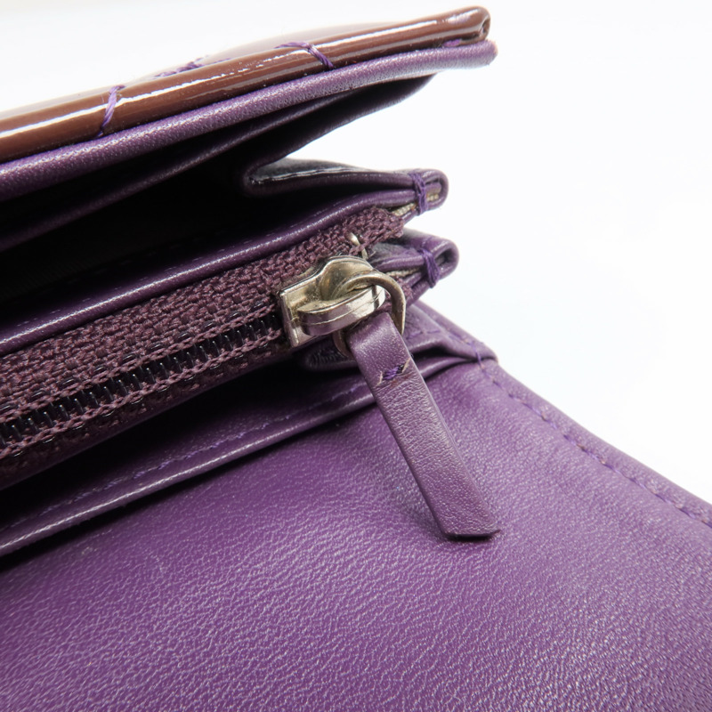 CHANEL 漆皮皮革Long Wallet銀扣長錢包-16