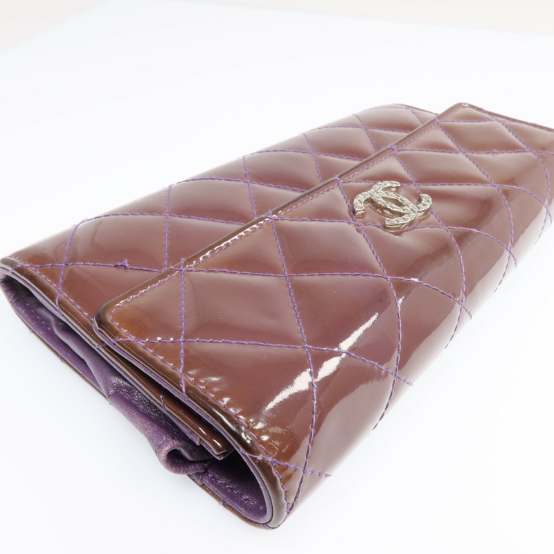 CHANEL 漆皮皮革Long Wallet銀扣長錢包-20