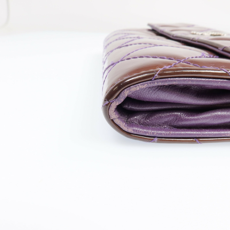 CHANEL 漆皮皮革Long Wallet銀扣長錢包-21