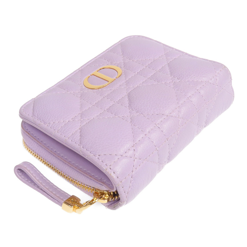 Dior 羊皮皮革Caro Scarlet Wallet金扣錢包-3