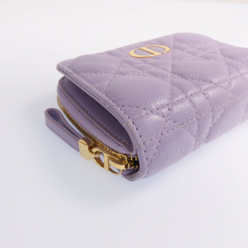 Dior 羊皮皮革Caro Scarlet Wallet金扣錢包-7
