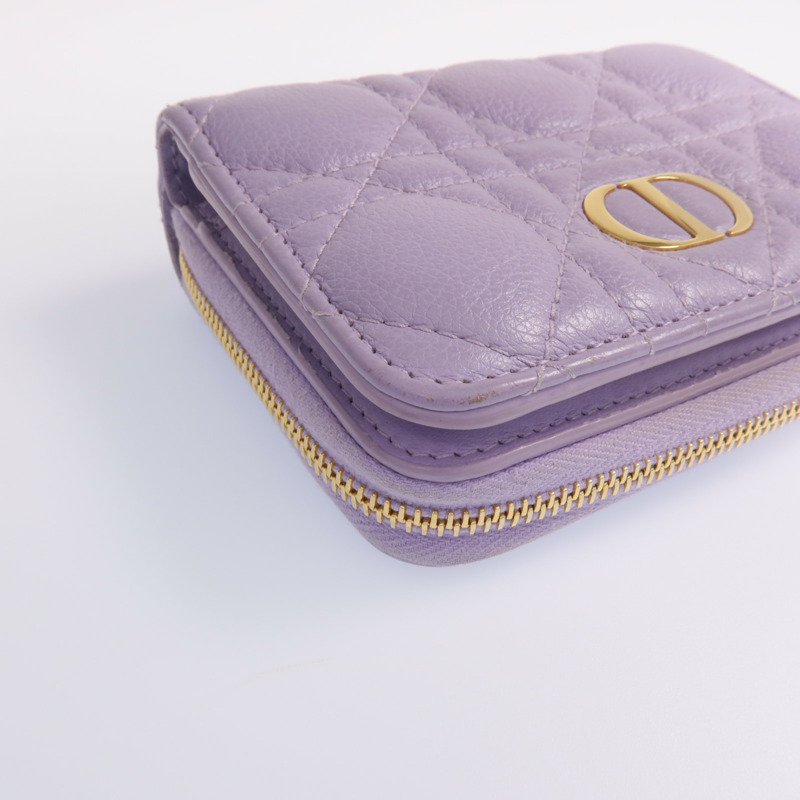 Dior 羊皮皮革Caro Scarlet Wallet金扣錢包-8