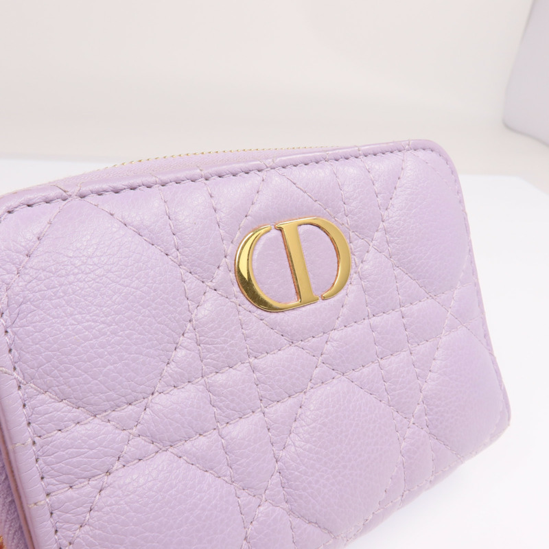 Dior 羊皮皮革Caro Scarlet Wallet金扣錢包-10