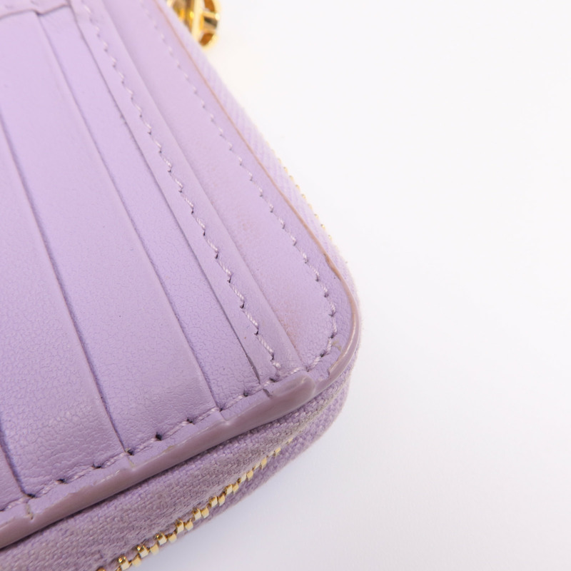 Dior 羊皮皮革Caro Scarlet Wallet金扣錢包-15