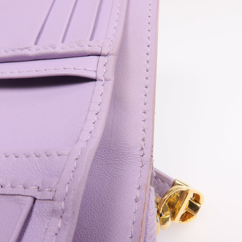 Dior 羊皮皮革Caro Scarlet Wallet金扣錢包-16