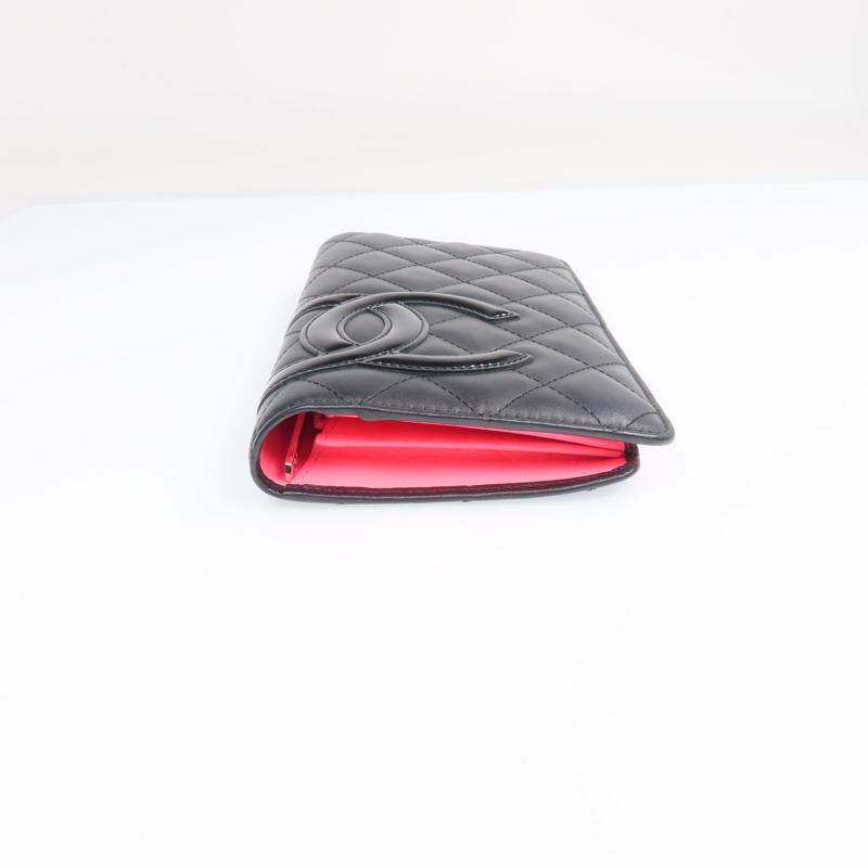 CHANEL 牛皮皮革Cambon Long Wallet銀扣長錢包-5