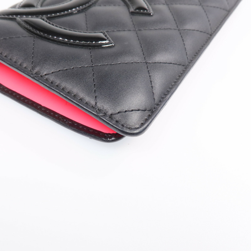 CHANEL 牛皮皮革Cambon Long Wallet銀扣長錢包-6