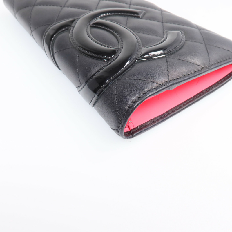 CHANEL 牛皮皮革Cambon Long Wallet銀扣長錢包-7