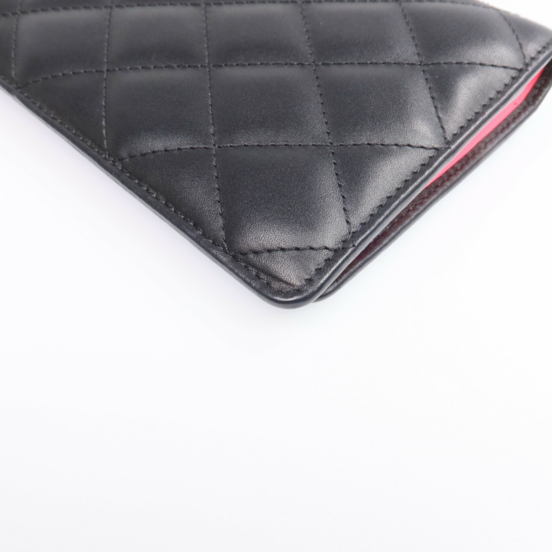CHANEL 牛皮皮革Cambon Long Wallet銀扣長錢包-8