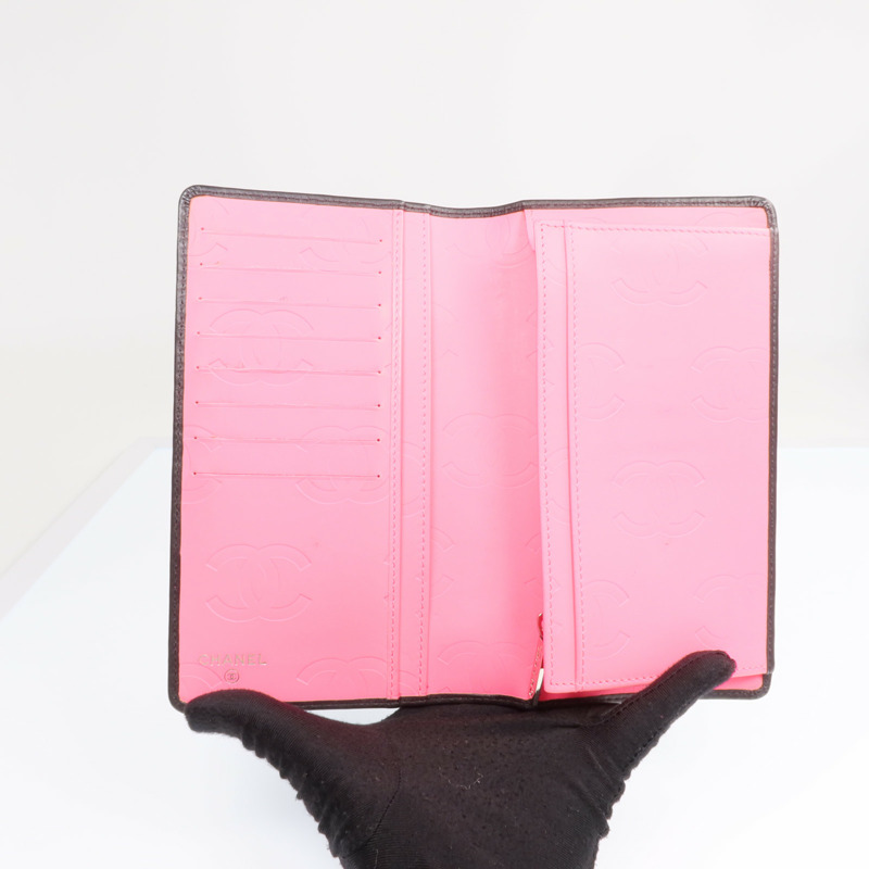 CHANEL 牛皮皮革Cambon Long Wallet銀扣長錢包-10