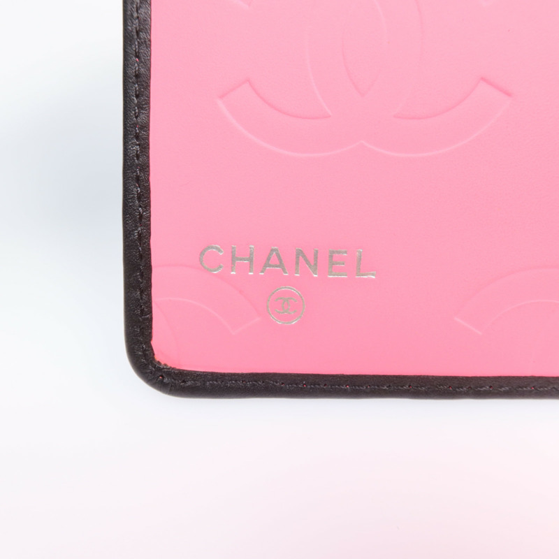 CHANEL 牛皮皮革Cambon Long Wallet銀扣長錢包-11