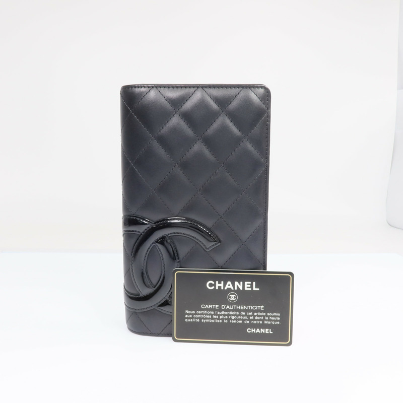 CHANEL 牛皮皮革Cambon Long Wallet銀扣長錢包-19