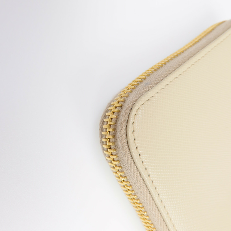PRADA Saffiano皮革Zipper Long Wallet金扣長錢包-8