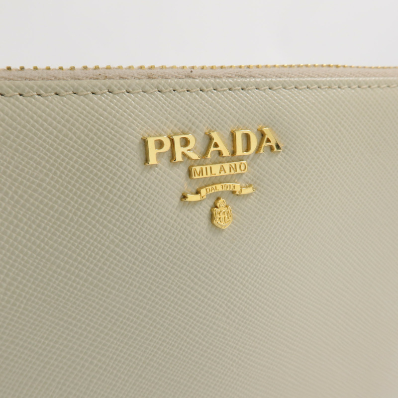 PRADA Saffiano皮革Zipper Long Wallet金扣長錢包-10