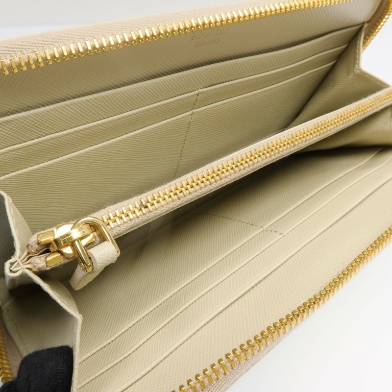 PRADA Saffiano皮革Zipper Long Wallet金扣長錢包-11