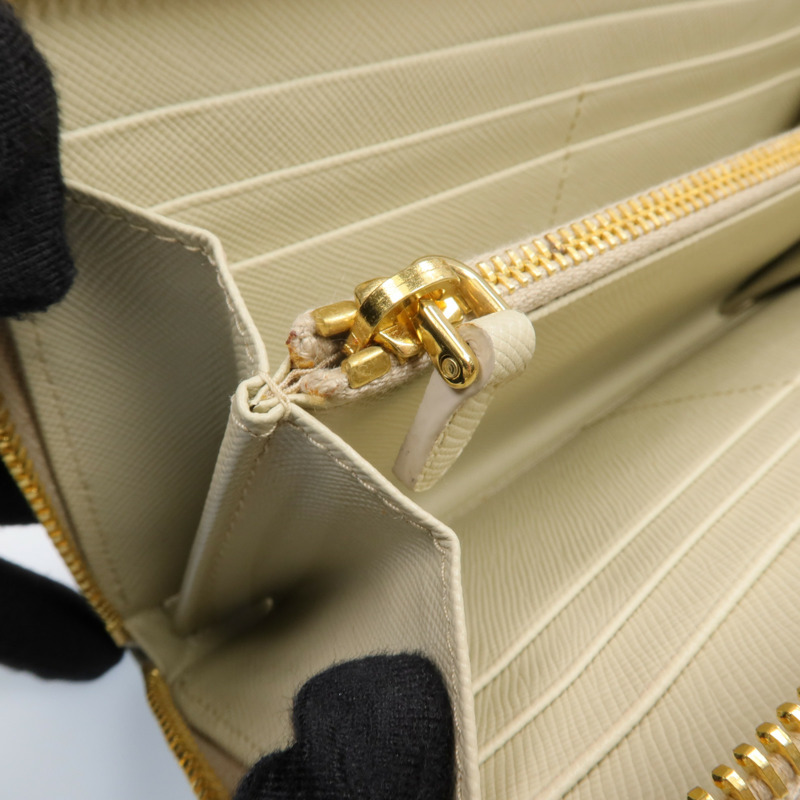 PRADA Saffiano皮革Zipper Long Wallet金扣長錢包-12