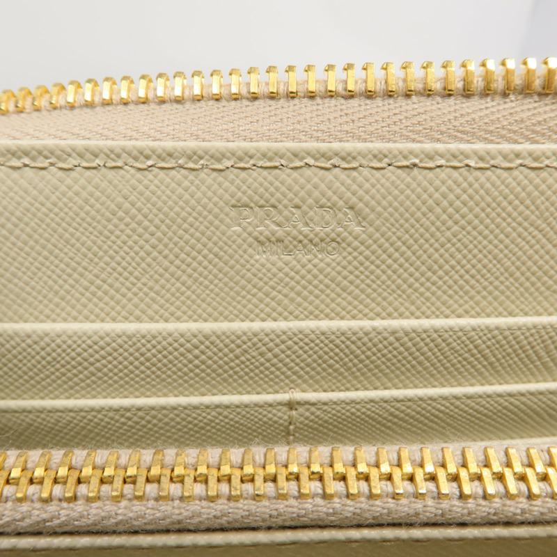PRADA Saffiano皮革Zipper Long Wallet金扣長錢包-13