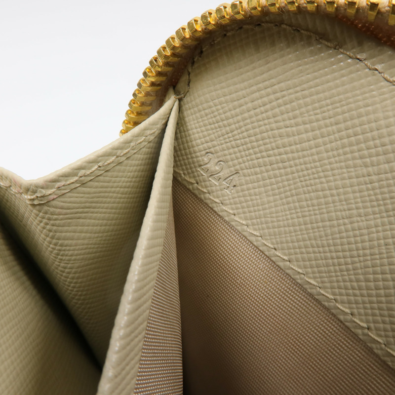 PRADA Saffiano皮革Zipper Long Wallet金扣長錢包-14