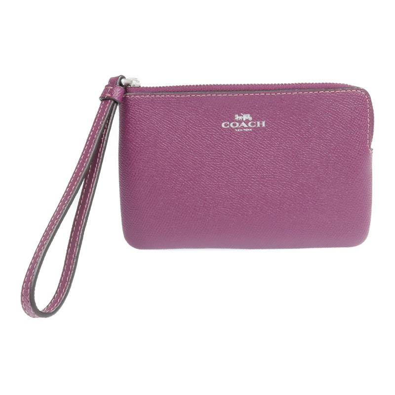 COACH 牛皮皮革Wallet銀扣長錢包-0