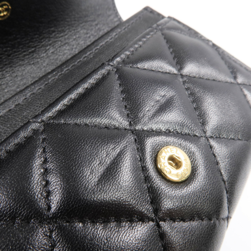 CHANEL 羊皮皮革Card Case金扣卡片套-15