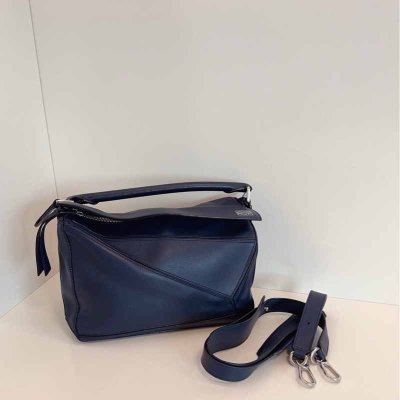 Loewe 羅意威puzzle 藍色幾何包-0