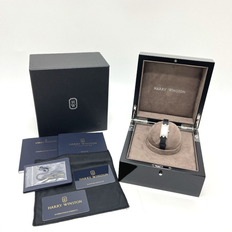 HARRY WINSTON Avenue C 迷你腕錶 (AVCQHM16WW024),鑲嵌真鑽,貝殼錶殼,石英機芯,18K白金,女士款,銀色-14