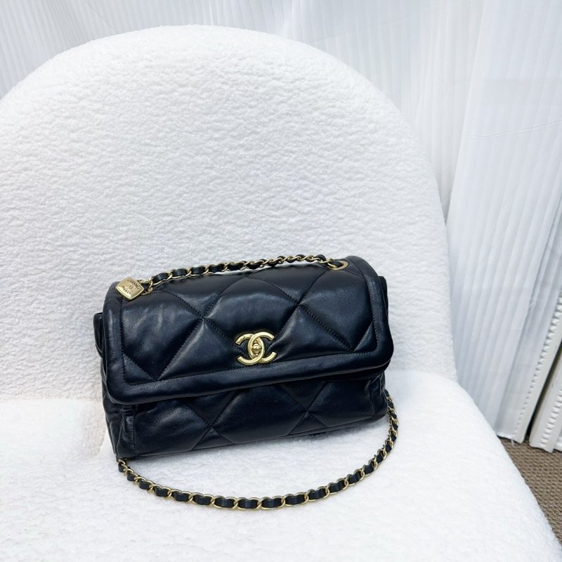 Chanel黑金羊皮25k 豆腐斜背包 AS5737-1