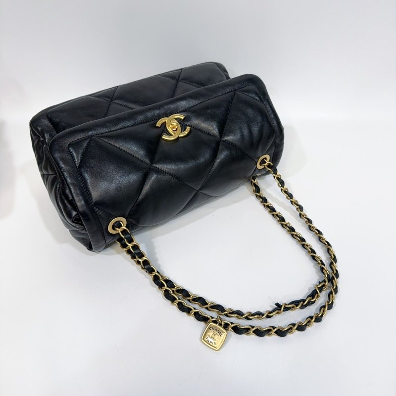 Chanel黑金羊皮25k 豆腐斜背包 AS5737-4