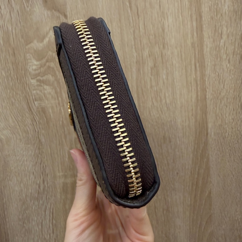 Gucci PVC咖牛皮Ophidia GG拉鏈長夾-2