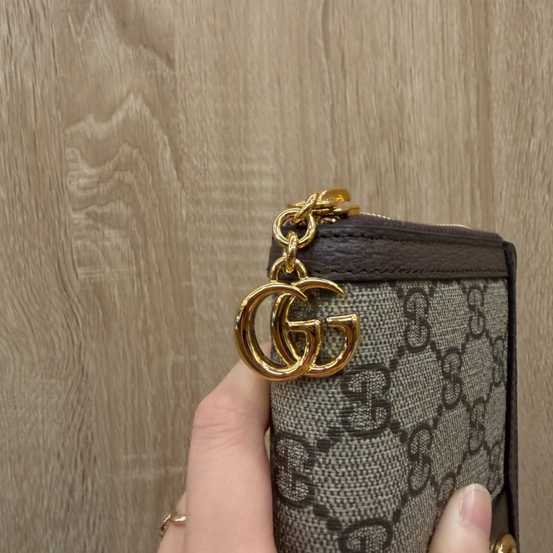 Gucci PVC咖牛皮Ophidia GG拉鏈長夾-4