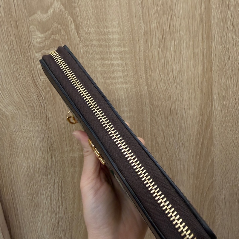 Gucci PVC咖牛皮Ophidia GG拉鏈長夾-5