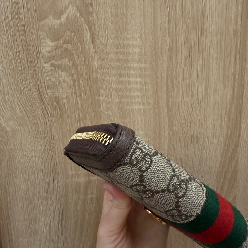 Gucci PVC咖牛皮Ophidia GG拉鏈長夾-8