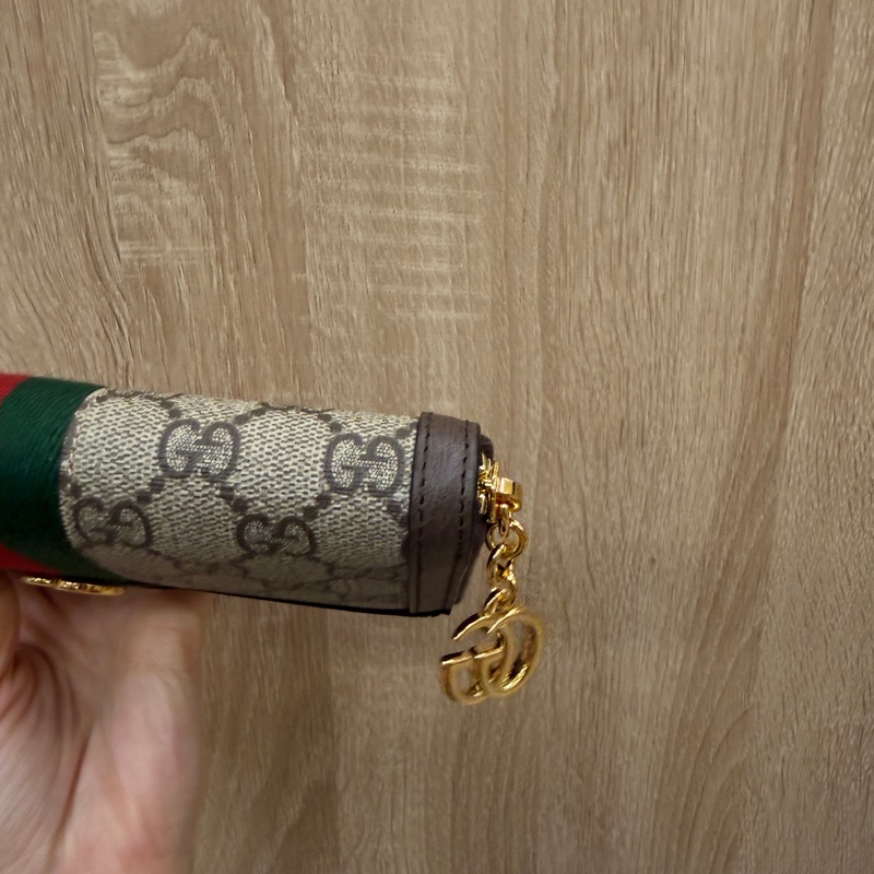 Gucci PVC咖牛皮Ophidia GG拉鏈長夾-9
