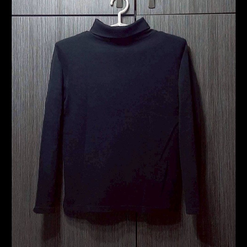 （日本製MIJ）BURBERRY 博柏利 GOLF高爾夫球 戰馬 女黑色高領長袖上衣M-1