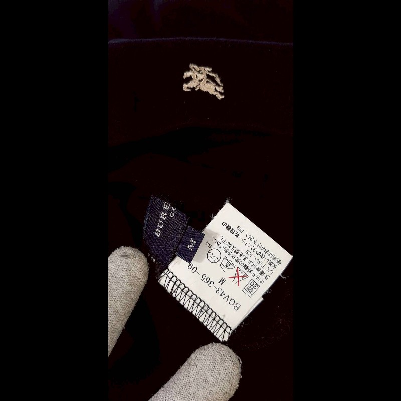 （日本製MIJ）BURBERRY 博柏利 GOLF高爾夫球 戰馬 女黑色高領長袖上衣M-6