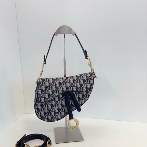 Dior迪奧 Saddle刺繡老花馬鞍包 中號