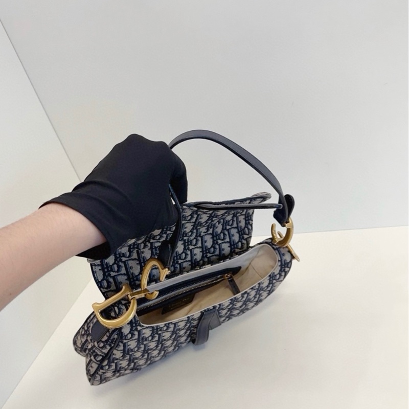 Dior迪奧 Saddle刺繡老花馬鞍包 中號-7