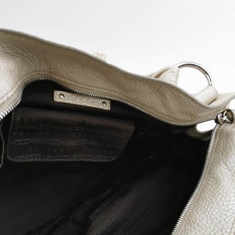 Celine Bittersweet牛皮純色字母logo搭扣單肩包-5