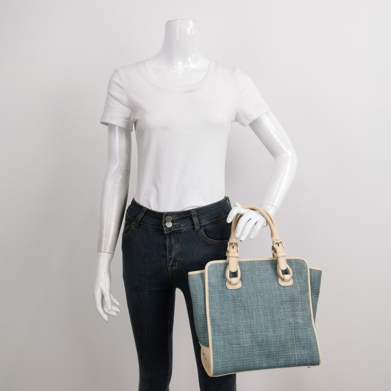 Celine牛皮拼色手提包-1