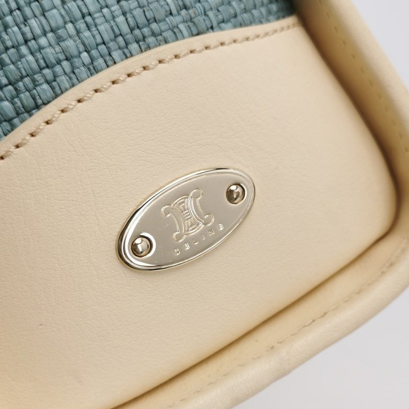 Celine牛皮拼色手提包-8