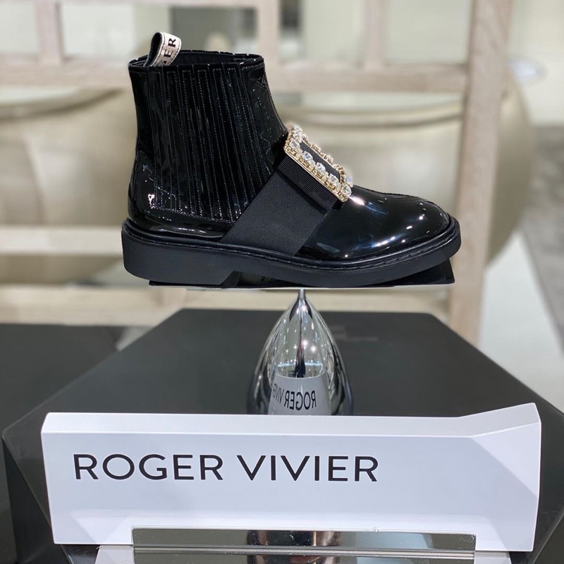 Roger Vivier 女士 Viv Rangers鑽扣切爾西及靴子38.5 碼-4